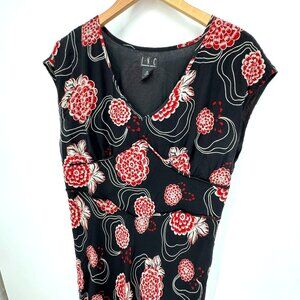 INC Floral Maxi Dress Womens Size 14 Babydoll Y2K Sleeveless Silk Empire‎ Waist